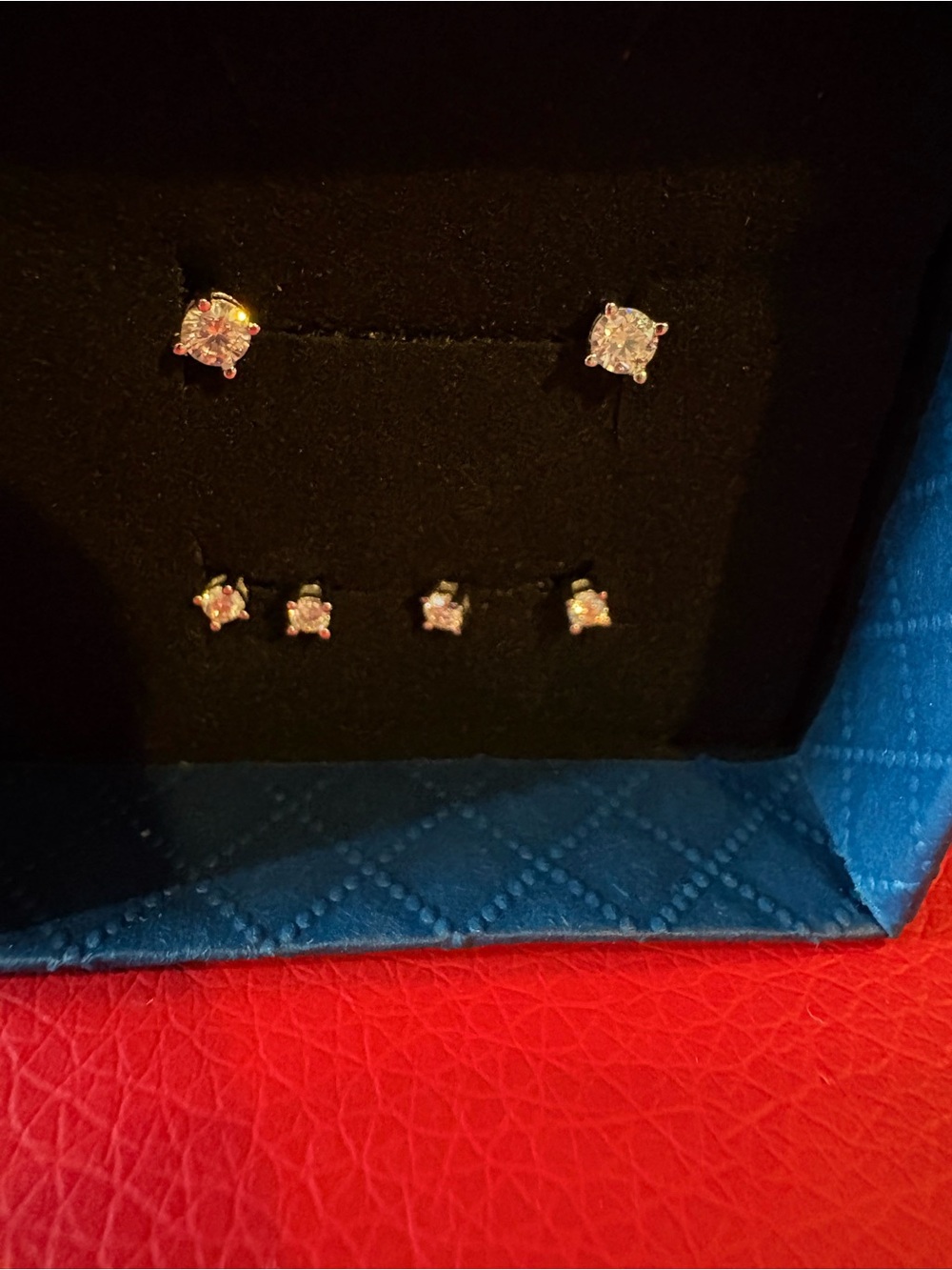 Sterling Silver Clear Moissanite Stud Earring Set - White